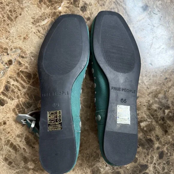 Free People Women's Mystic Mary Jane Deep Teal Flats NWOB (MSRP 148) Size 6.5 - Picture 5 of 7